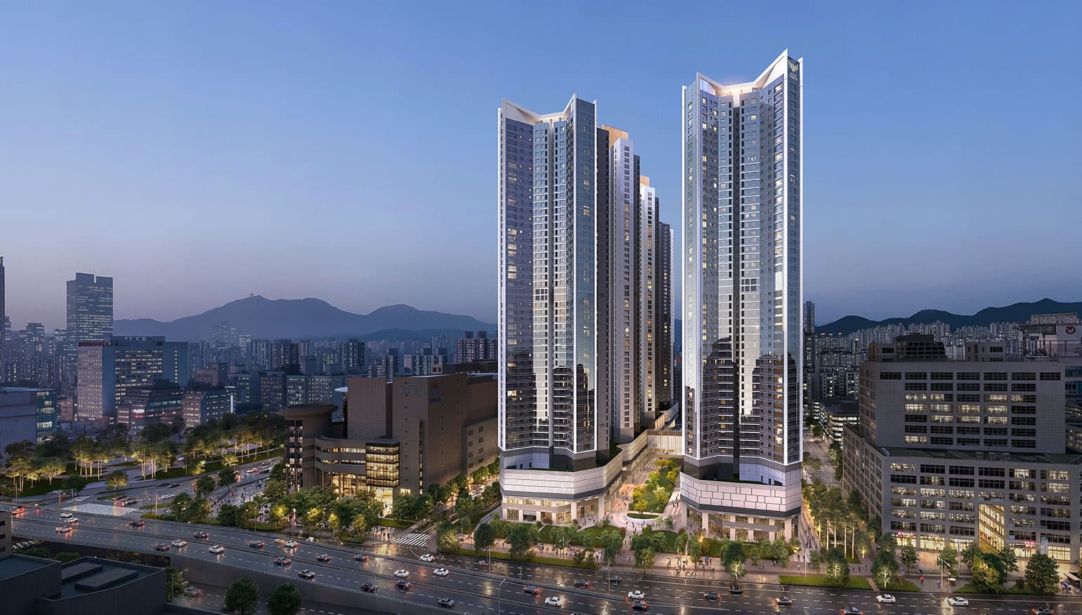 상동역 롯데캐슬 단지 조감도
